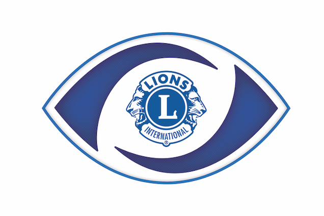 Lions International logo in eye.