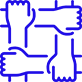 Icon representing teamwork and cooperation.